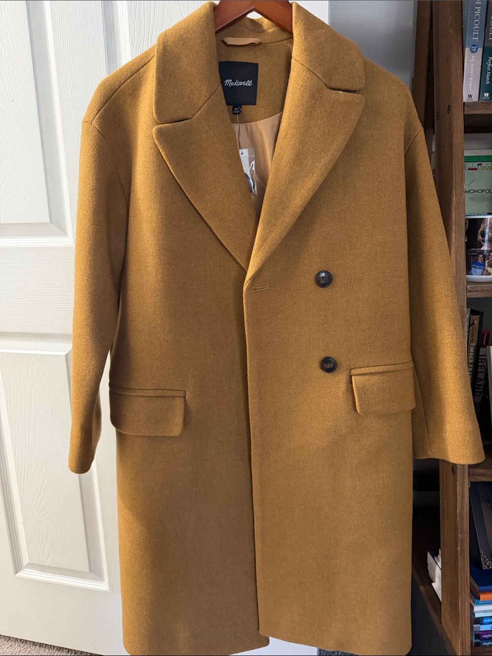Madewell Double-Breasted Wool Coat - Mustard